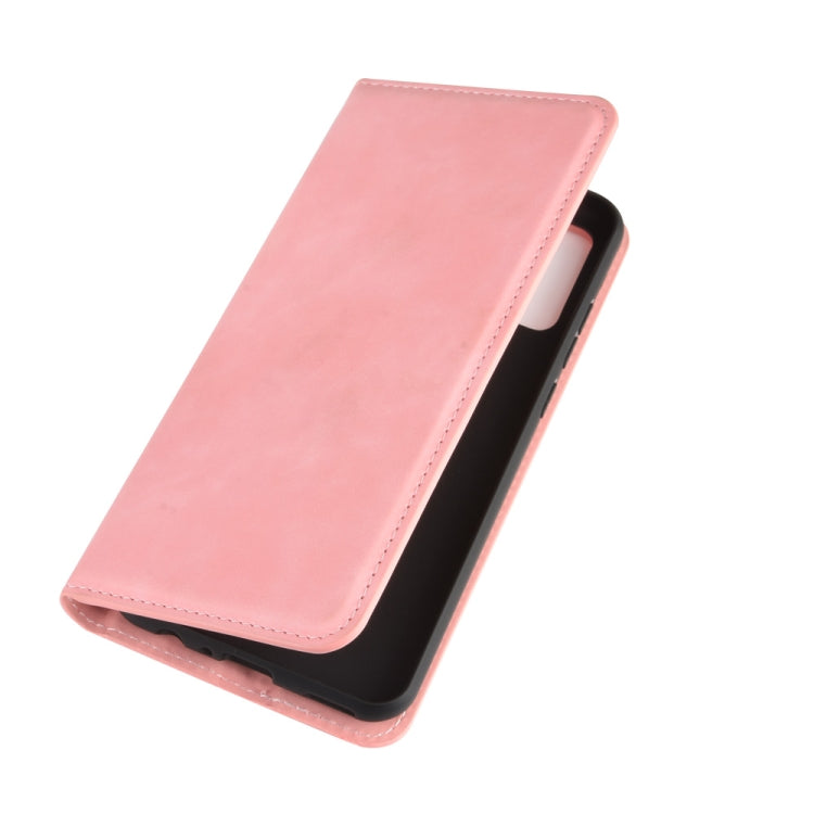 For Huawei P smart 2020 Retro-skin Business Magnetic Suction Leather Case with Holder & Card Slots & Wallet