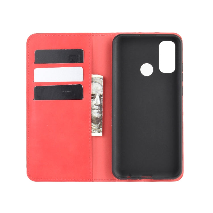 For Huawei P smart 2020 Retro-skin Business Magnetic Suction Leather Case with Holder & Card Slots & Wallet