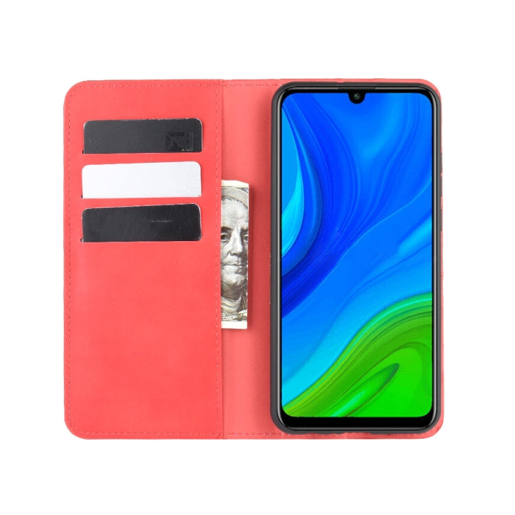 For Huawei P smart 2020 Retro-skin Business Magnetic Suction Leather Case with Holder & Card Slots & Wallet