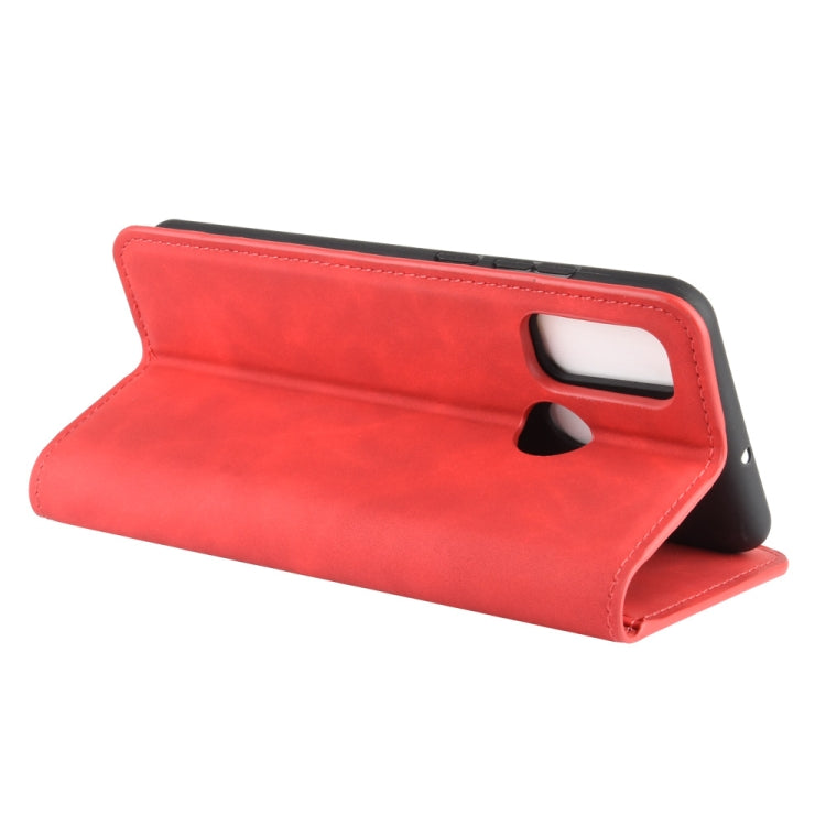 For Huawei P smart 2020 Retro-skin Business Magnetic Suction Leather Case with Holder & Card Slots & Wallet