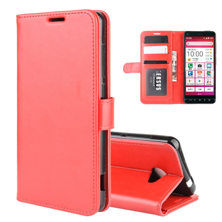 For Kyocera Basio 4 KYV47 R64 Texture Single Horizontal Flip Protective Case with Holder & Card Slots & Wallet& Photo Frame