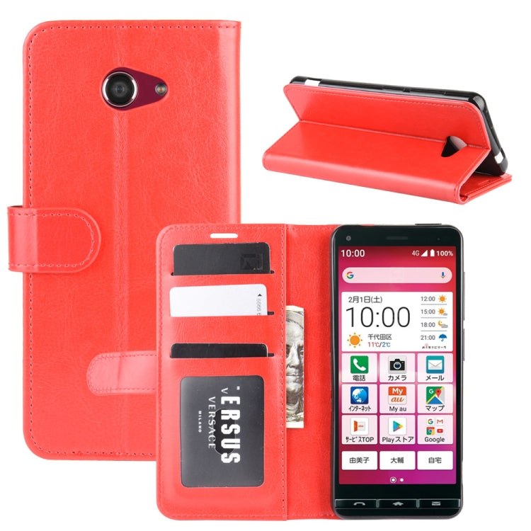 For Kyocera Basio 4 KYV47 R64 Texture Single Horizontal Flip Protective Case with Holder & Card Slots & Wallet& Photo Frame