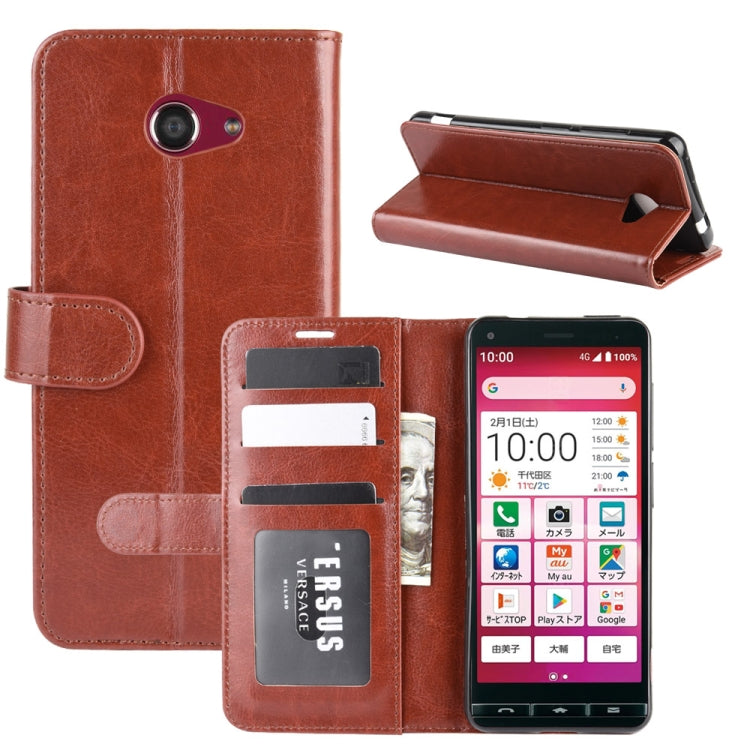 For Kyocera Basio 4 KYV47 R64 Texture Single Horizontal Flip Protective Case with Holder & Card Slots & Wallet& Photo Frame