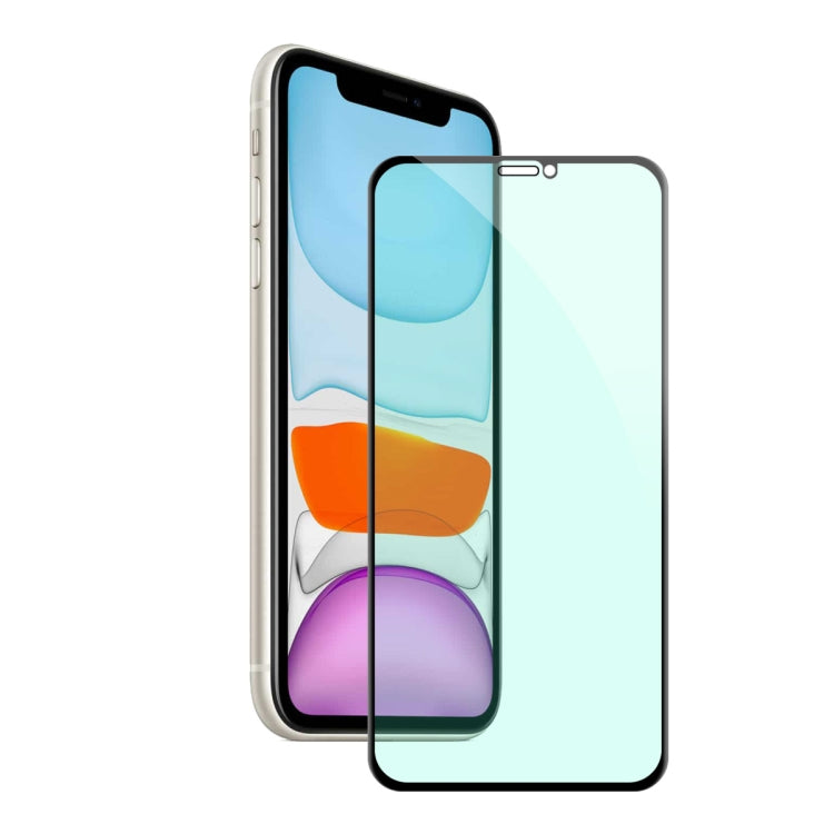 For iPhone 11 / XR ENKAY Hat-Prince 0.26mm 9H 6D Curved Full Screen Eye Protection Green Film Tempered Glass Protector