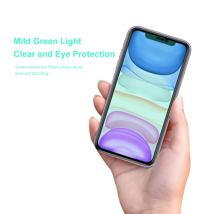 For iPhone 11 / XR ENKAY Hat-Prince 0.26mm 9H 6D Curved Full Screen Eye Protection Green Film Tempered Glass Protector