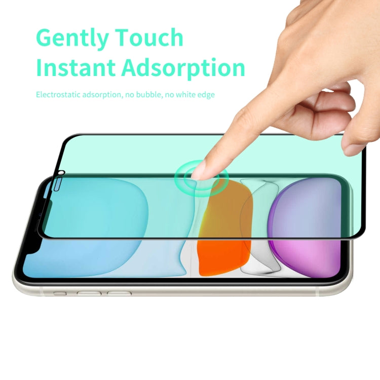 For iPhone 11 / XR ENKAY Hat-Prince 0.26mm 9H 6D Curved Full Screen Eye Protection Green Film Tempered Glass Protector