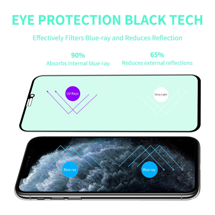 For iPhone 11 Pro / XS / X ENKAY Hat-Prince 0.26mm 9H 6D Curved Full Screen Eye Protection Green Film Tempered Glass Protector