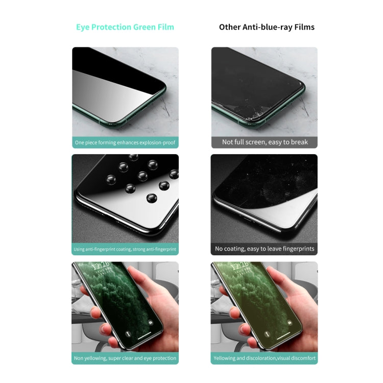 For Huawei P40 ENKAY Hat-Prince 0.26mm 9H 6D Curved Full Screen Eye Protection Green Film Tempered Glass Protector