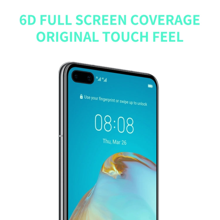 For Huawei P40 ENKAY Hat-Prince 0.26mm 9H 6D Curved Full Screen Eye Protection Green Film Tempered Glass Protector