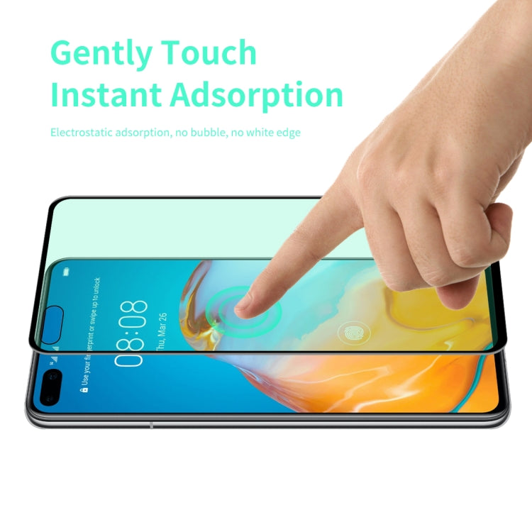 For Huawei P40 ENKAY Hat-Prince 0.26mm 9H 6D Curved Full Screen Eye Protection Green Film Tempered Glass Protector