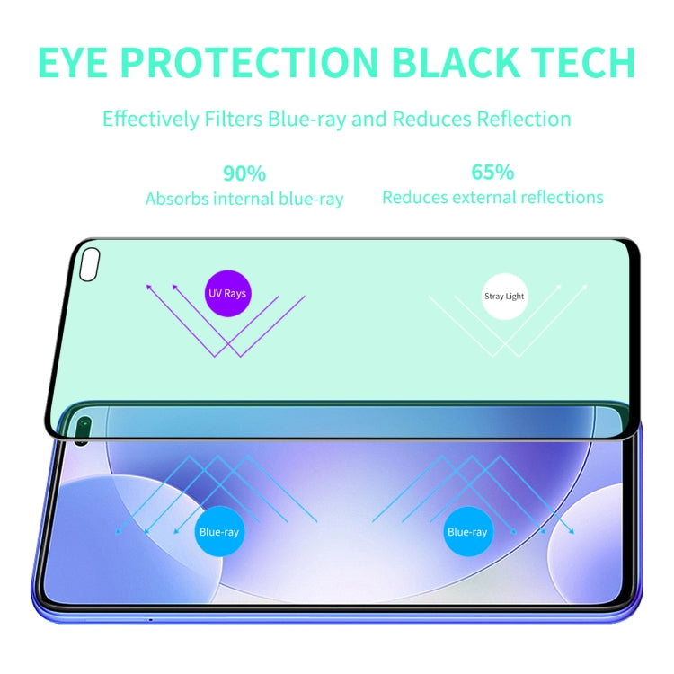 For Xiaomi Redmi K30 ENKAY Hat-Prince 0.26mm 9H 6D Curved Full Screen Eye Protection Green Film Tempered Glass Protector