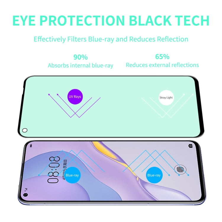 For Huawei Nova 7/HONOR 30 ENKAY Hat-Prince 0.26mm 9H 6D Curved Full Screen Eye Protection Green Film Tempered Glass Protector