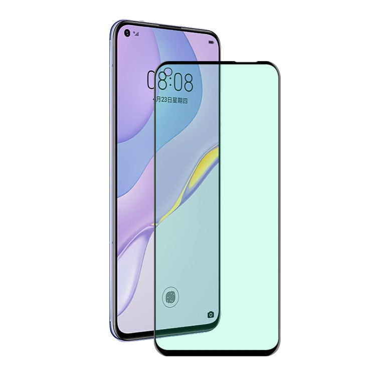 For Huawei Nova 7 SE/Honor 30S ENKAY Hat-Prince 0.26mm 9H 6D Curved Full Screen Eye Protection Green Film Tempered Glass Protector