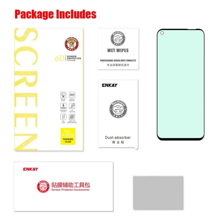 For Huawei Nova 7 SE/Honor 30S ENKAY Hat-Prince 0.26mm 9H 6D Curved Full Screen Eye Protection Green Film Tempered Glass Protector