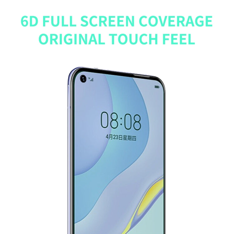 For Huawei Nova 7 SE/Honor 30S ENKAY Hat-Prince 0.26mm 9H 6D Curved Full Screen Eye Protection Green Film Tempered Glass Protector