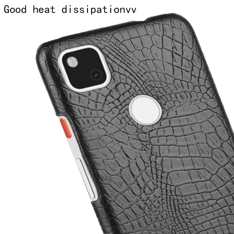 For Google Pixel 4a Shockproof Crocodile Texture PC + PU Case