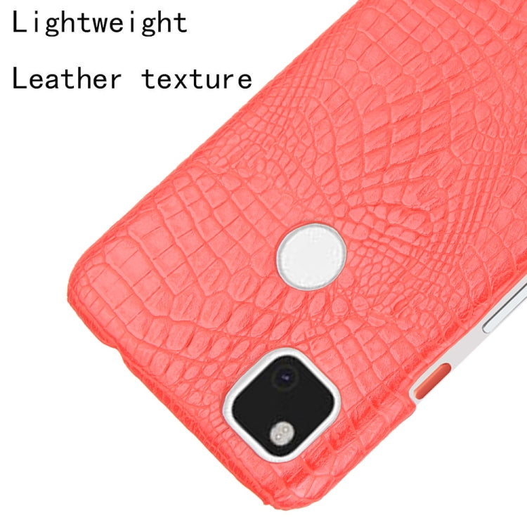 For Google Pixel 4a Shockproof Crocodile Texture PC + PU Case