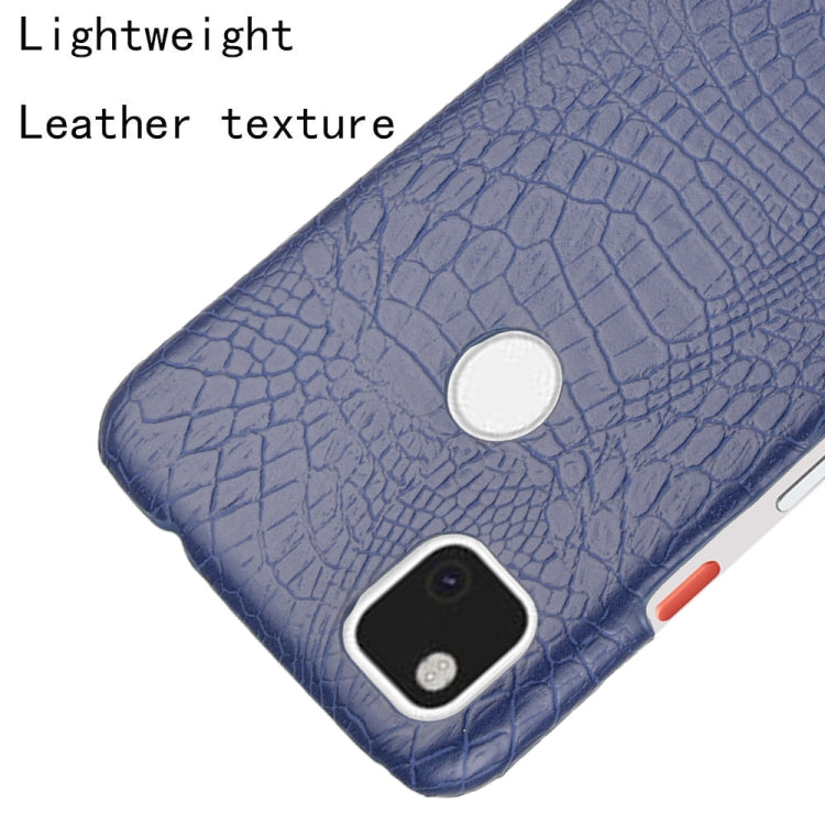 For Google Pixel 4a Shockproof Crocodile Texture PC + PU Case