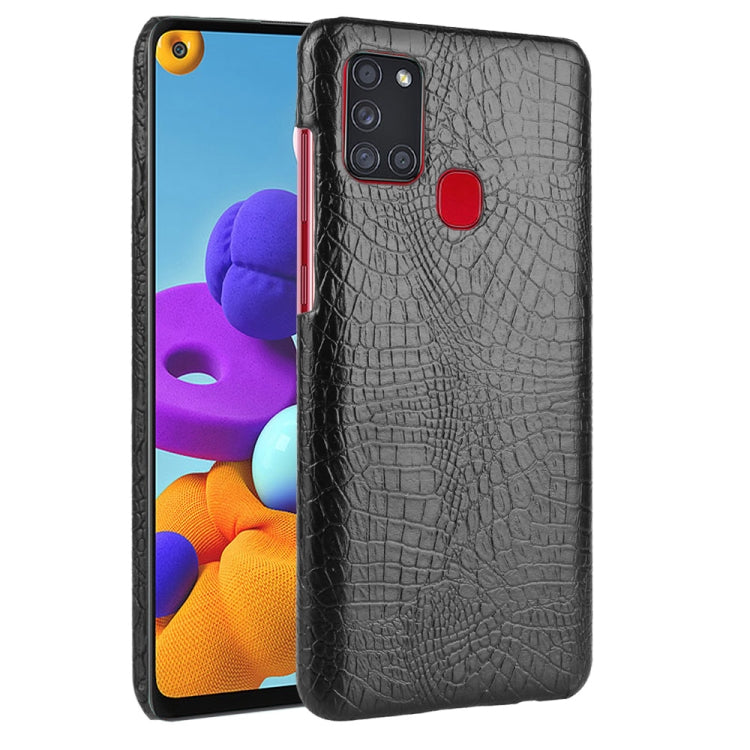 For Samsung Galaxy A21s Shockproof Crocodile Texture PC + PU Case