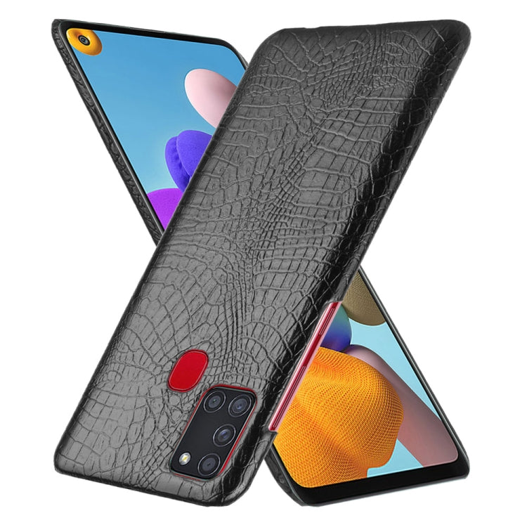 For Samsung Galaxy A21s Shockproof Crocodile Texture PC + PU Case