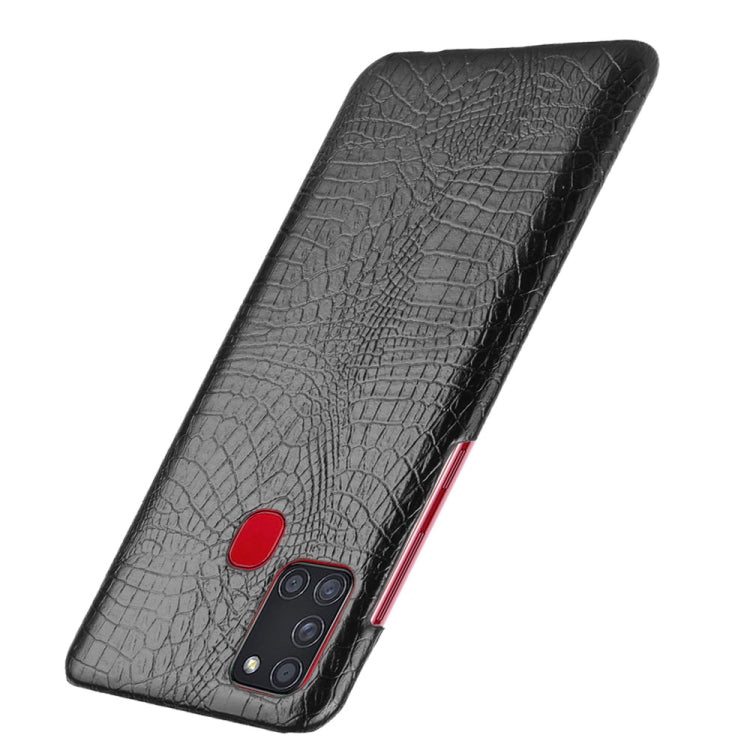 For Samsung Galaxy A21s Shockproof Crocodile Texture PC + PU Case