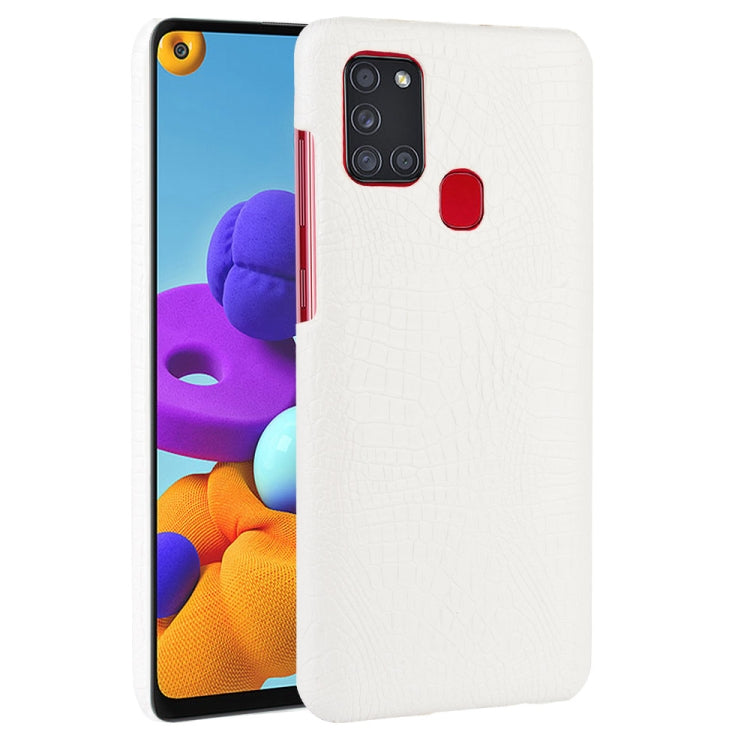 For Samsung Galaxy A21s Shockproof Crocodile Texture PC + PU Case
