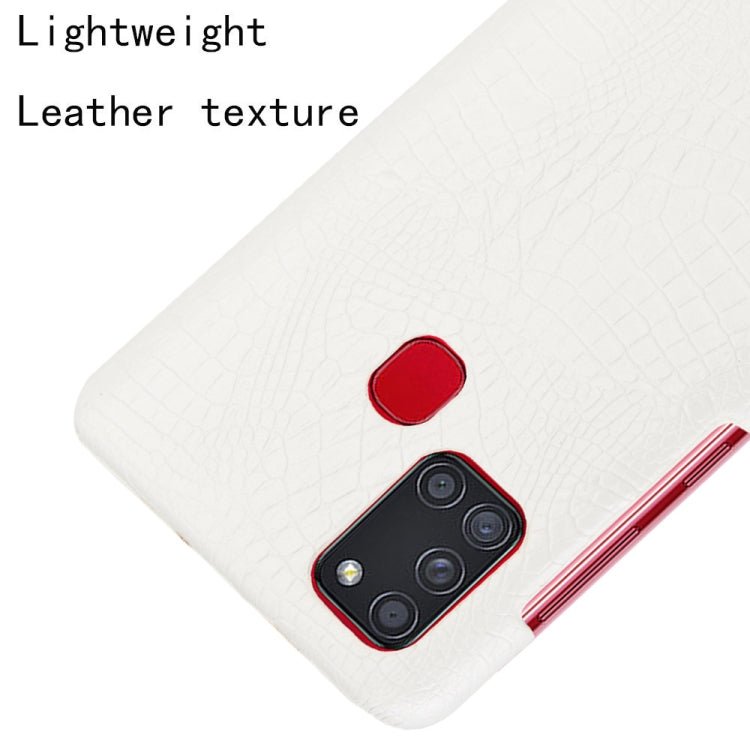 For Samsung Galaxy A21s Shockproof Crocodile Texture PC + PU Case