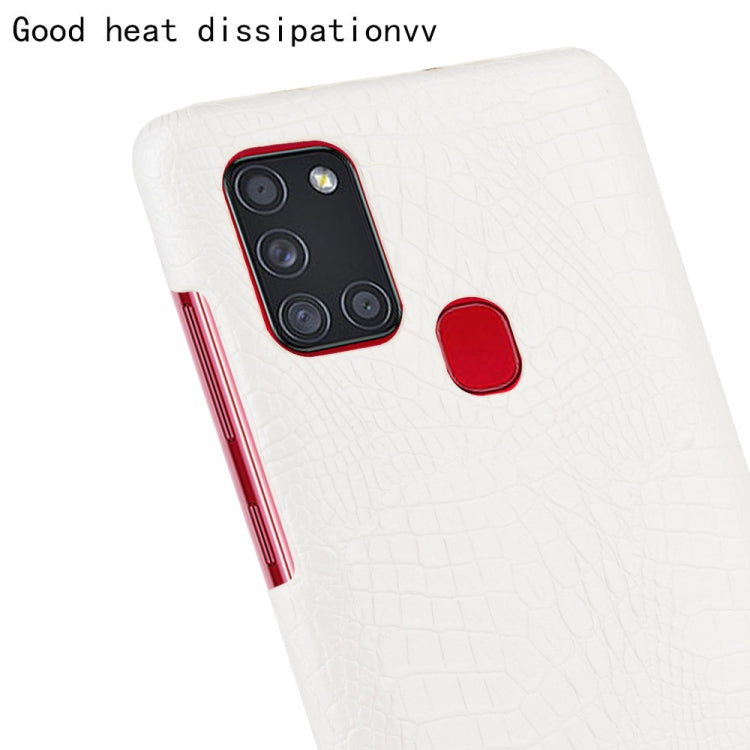 For Samsung Galaxy A21s Shockproof Crocodile Texture PC + PU Case