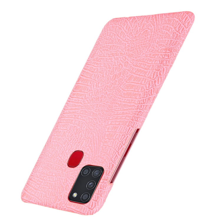 For Samsung Galaxy A21s Shockproof Crocodile Texture PC + PU Case