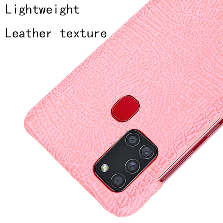 For Samsung Galaxy A21s Shockproof Crocodile Texture PC + PU Case