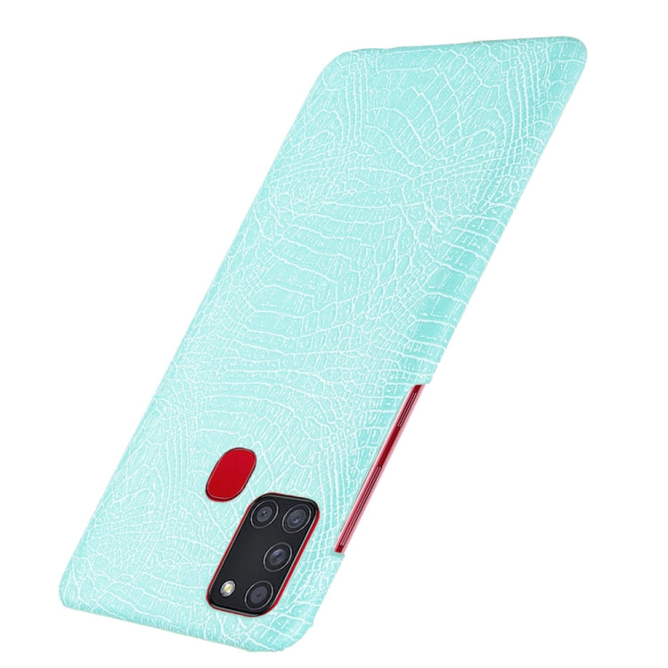 For Samsung Galaxy A21s Shockproof Crocodile Texture PC + PU Case