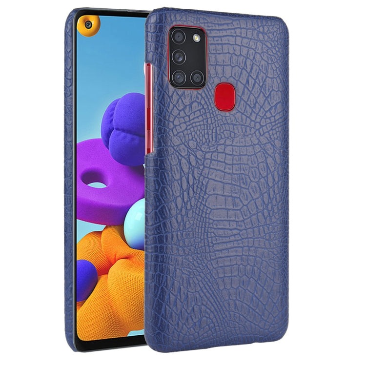 For Samsung Galaxy A21s Shockproof Crocodile Texture PC + PU Case