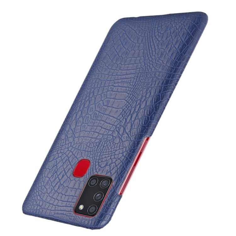 For Samsung Galaxy A21s Shockproof Crocodile Texture PC + PU Case