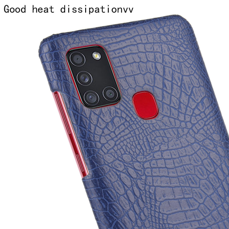 For Samsung Galaxy A21s Shockproof Crocodile Texture PC + PU Case