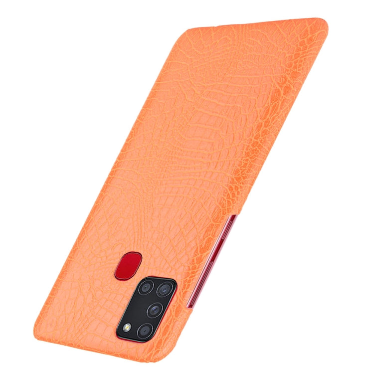 For Samsung Galaxy A21s Shockproof Crocodile Texture PC + PU Case