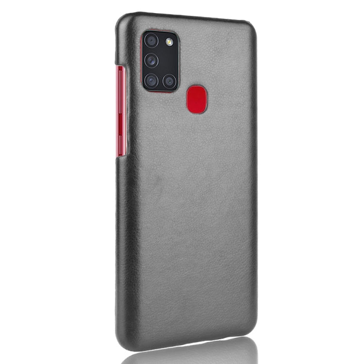 For Samsung Galaxy A21s Shockproof Litchi Texture PC + PU Case