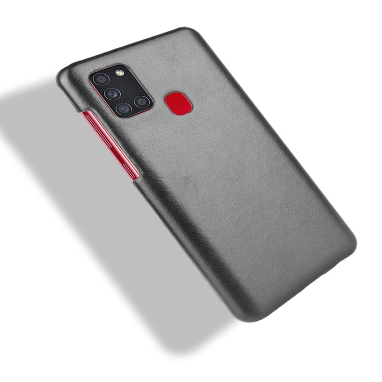 For Samsung Galaxy A21s Shockproof Litchi Texture PC + PU Case