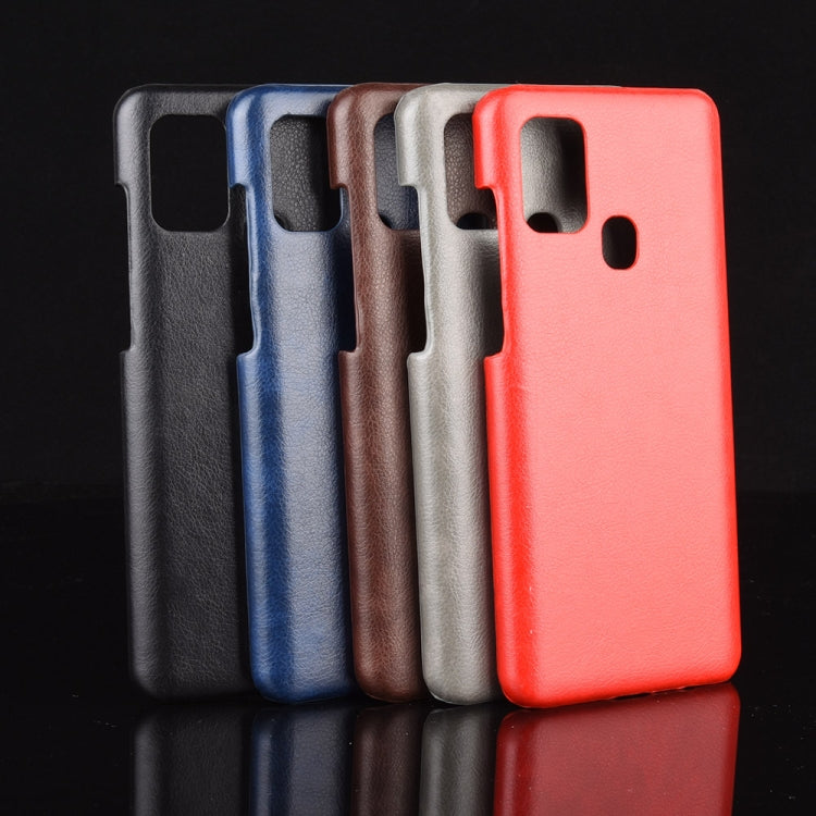 For Samsung Galaxy A21s Shockproof Litchi Texture PC + PU Case