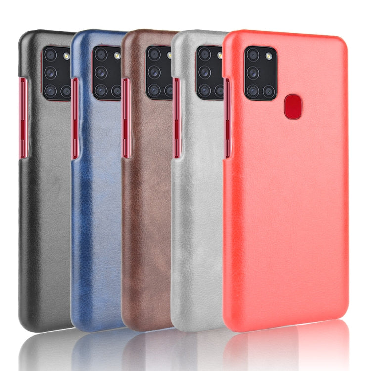 For Samsung Galaxy A21s Shockproof Litchi Texture PC + PU Case