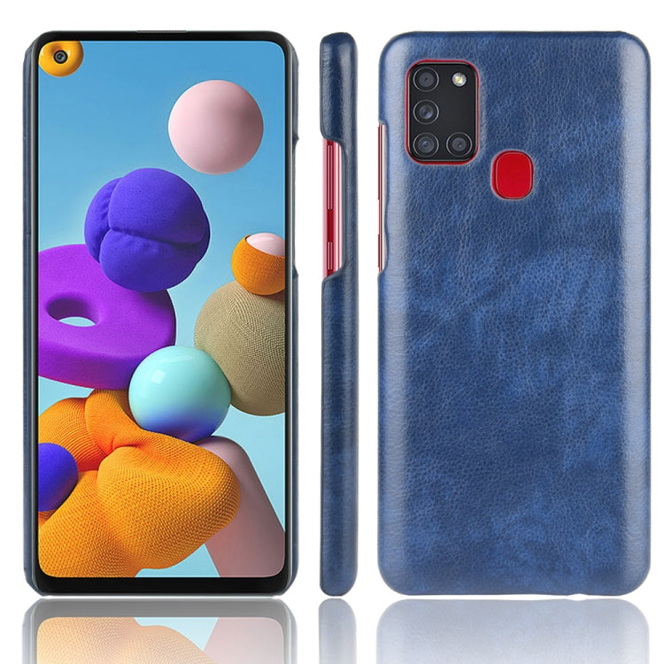 For Samsung Galaxy A21s Shockproof Litchi Texture PC + PU Case