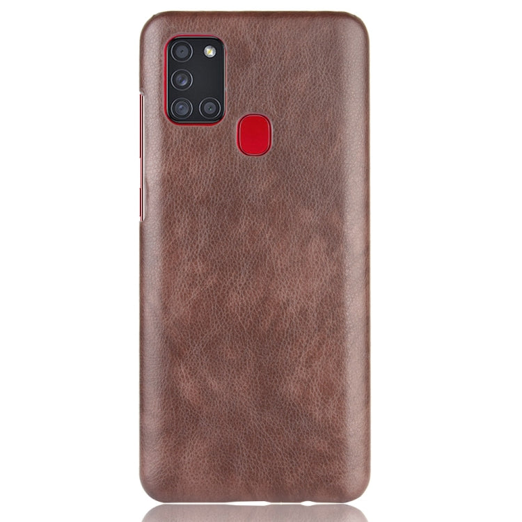 For Samsung Galaxy A21s Shockproof Litchi Texture PC + PU Case