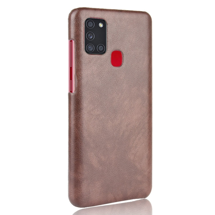 For Samsung Galaxy A21s Shockproof Litchi Texture PC + PU Case