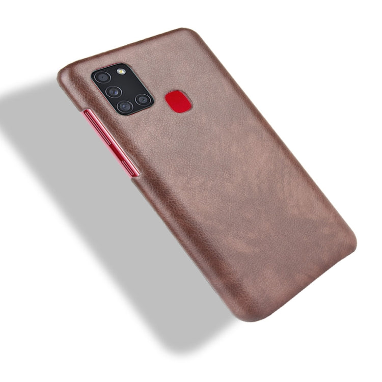 For Samsung Galaxy A21s Shockproof Litchi Texture PC + PU Case