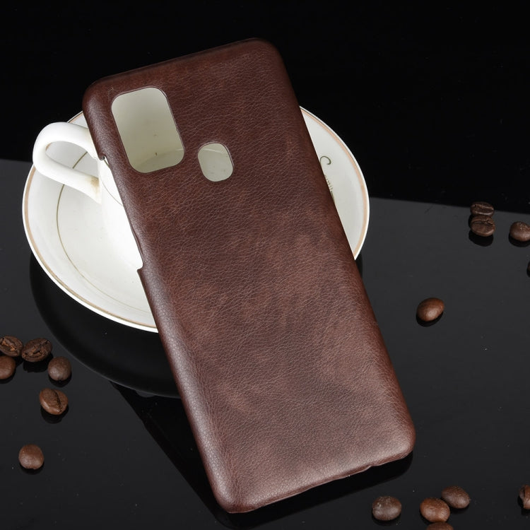 For Samsung Galaxy A21s Shockproof Litchi Texture PC + PU Case