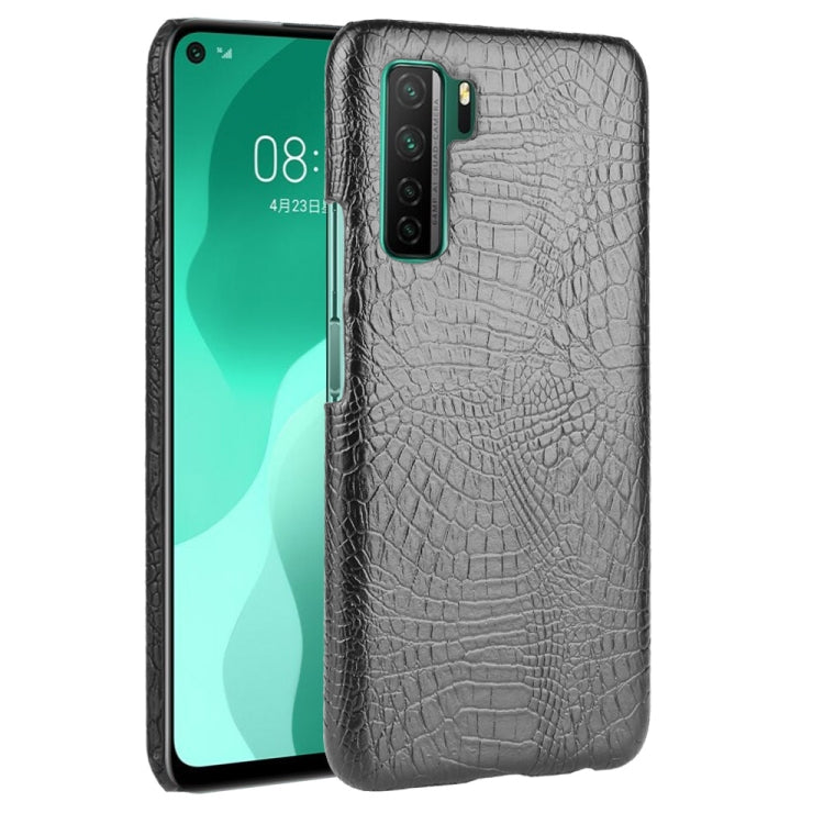 For Huawei P40 LITE 5G/Nova 7 SE Shockproof Crocodile Texture PC + PU Case
