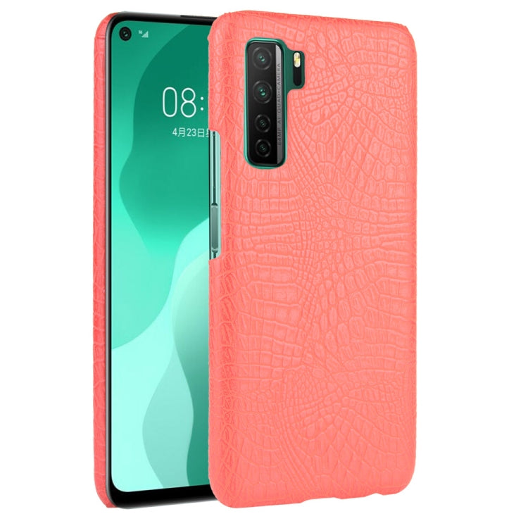 For Huawei P40 LITE 5G/Nova 7 SE Shockproof Crocodile Texture PC + PU Case