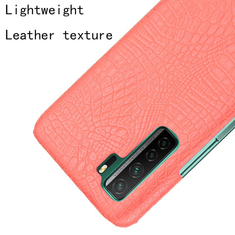 For Huawei P40 LITE 5G/Nova 7 SE Shockproof Crocodile Texture PC + PU Case