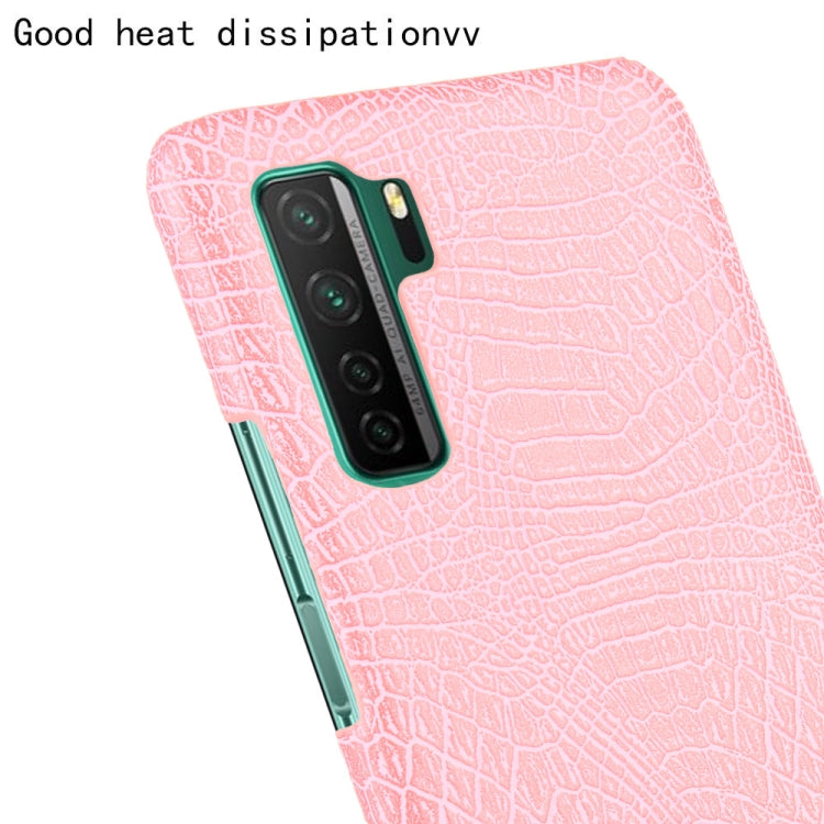 For Huawei P40 LITE 5G/Nova 7 SE Shockproof Crocodile Texture PC + PU Case