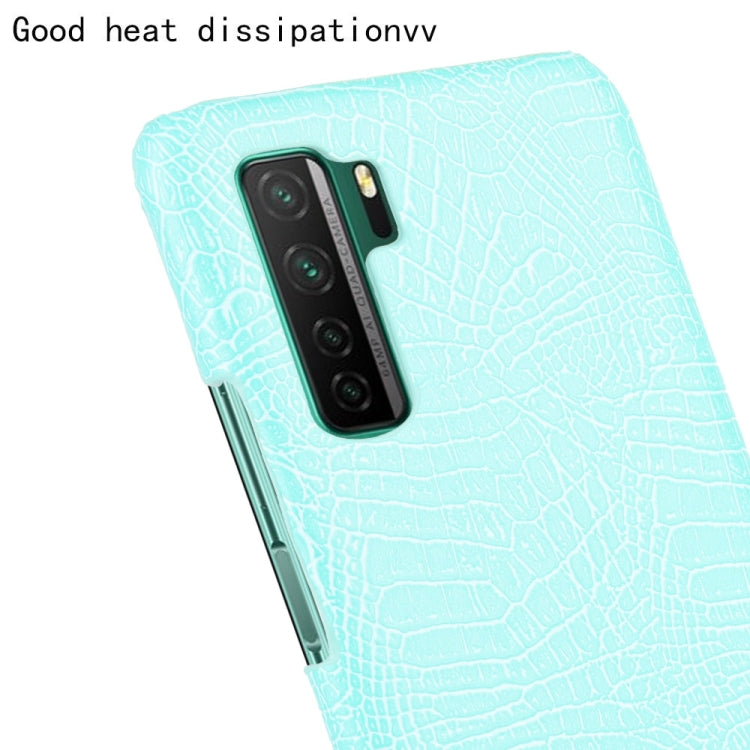 For Huawei P40 LITE 5G/Nova 7 SE Shockproof Crocodile Texture PC + PU Case