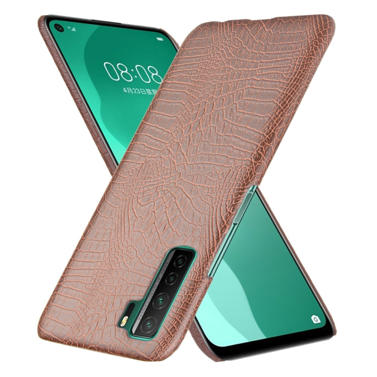 For Huawei P40 LITE 5G/Nova 7 SE Shockproof Crocodile Texture PC + PU Case